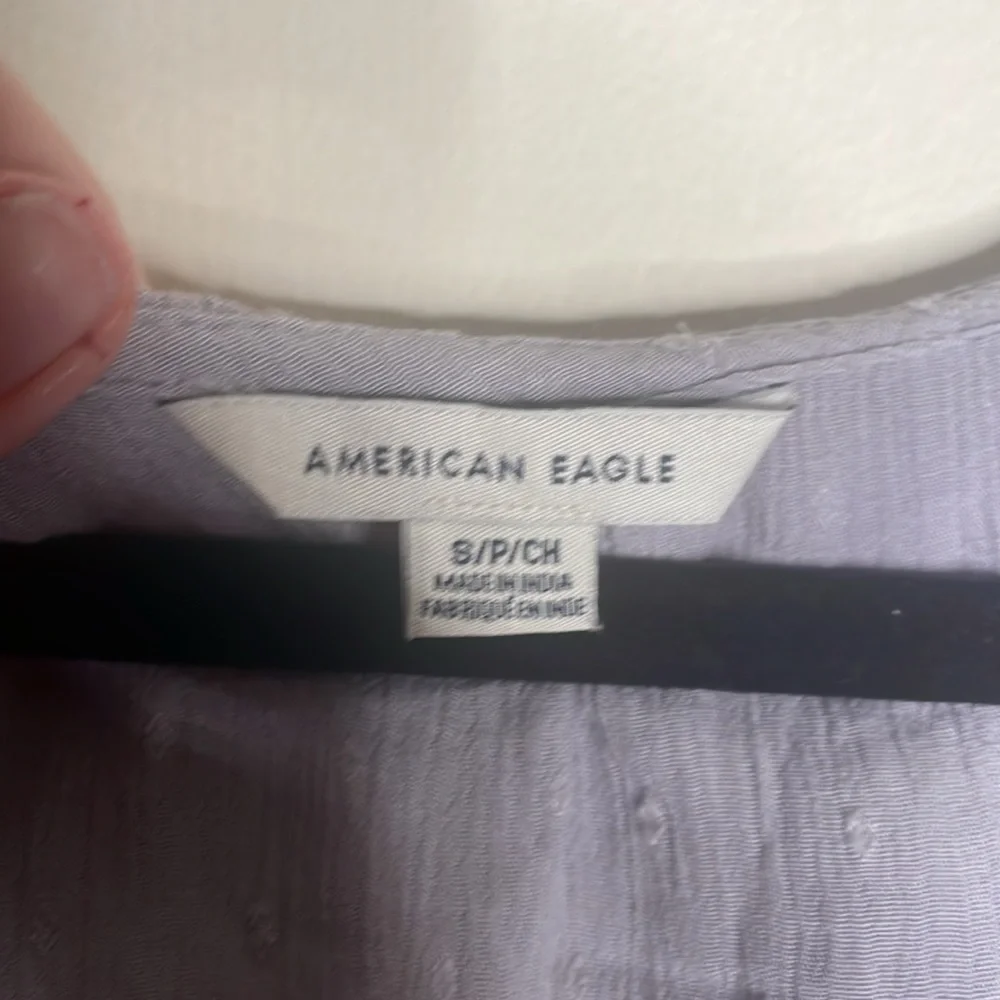 American Eagle blue white boho crop​